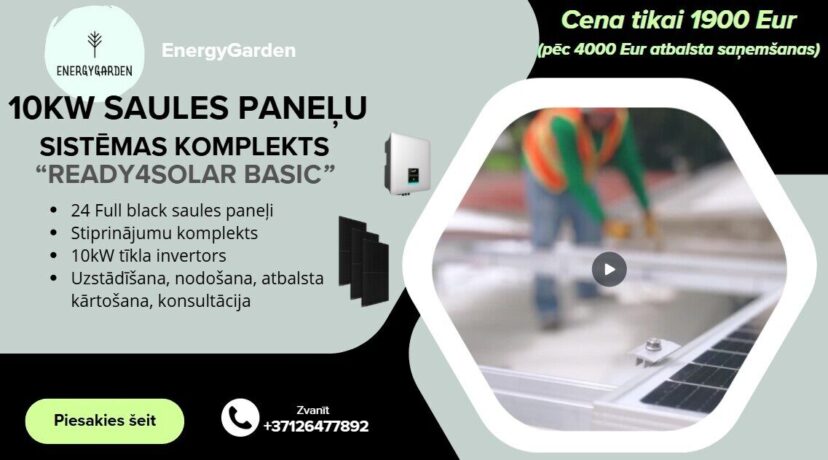 10kW Saules paneļu sistēmas komplekts “Ready4Solar Basic”