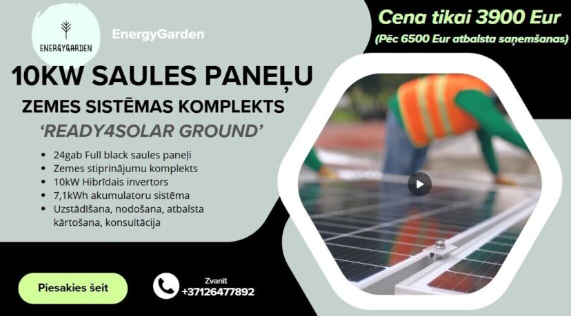 10kW Saules paneļu zemes sistēmas komplekts ‘Ready4Solar Ground’
