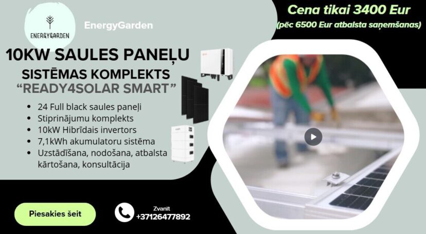 10kW Saules paneļu sistēmas komplekts “Ready4Solar Smart”