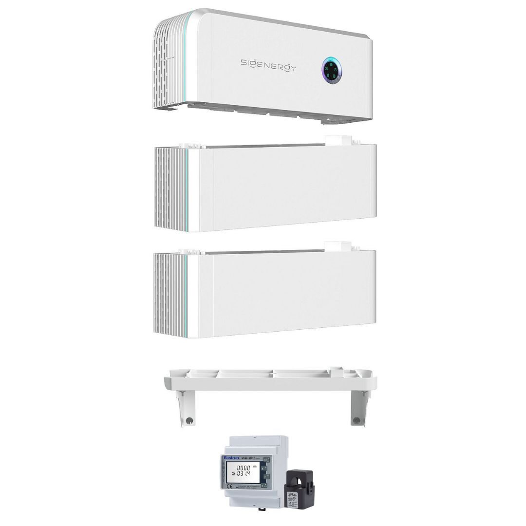 SigenStor 2x8kWh, akumulatora modulis (2) + SigenStor 8kW invertors, hibrīds, trīsfāžu, displejs, 2MPPT, WIFI/LAN (1) + SigenStor komplekts uzstādīšanai uz zemes (1) + Sigen jaudas sensors TP 120A CT DH (1) - Image 1