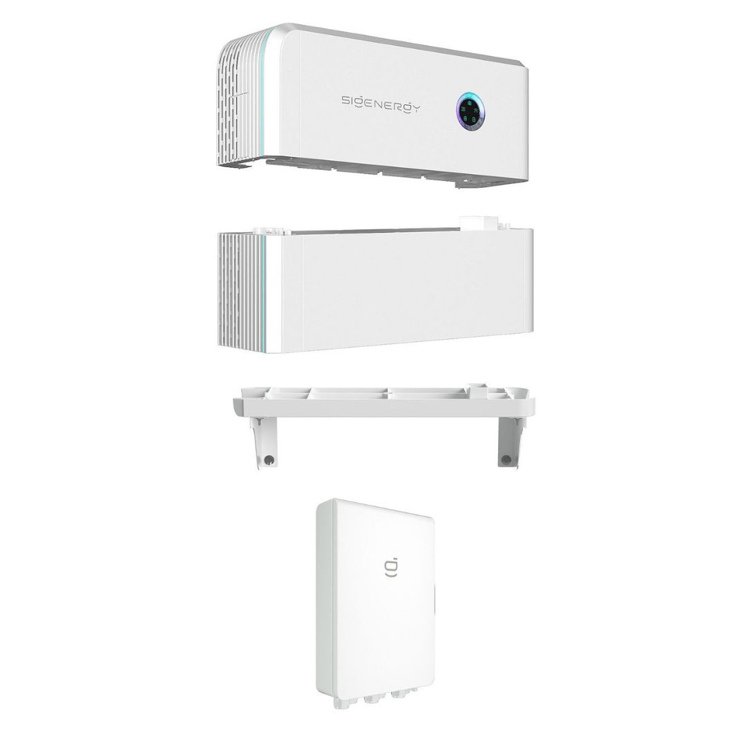 SigenStor 8kWh, akumulatora modulis (1) + SigenStor 6kW invertors, hibrīds, trīsfāžu, displejs, 2MPPT, WIFI/LAN (1) + SigenStor komplekts uzstādīšanai uz zemes (1) + Sigen Gateway HomeMax TP (1) - Image 1